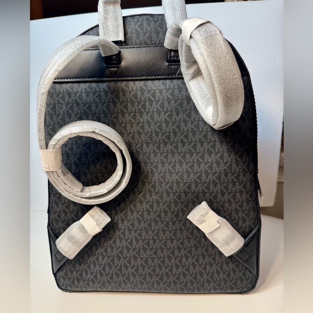 NWT. Michael Kors Jaycee Logo Backpack (Black). Beautiful full size MK backpack. - Picture 7 of 15